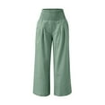 thumbnail image 3 of Women’s Pants Wide Leg Baggy Green Pants Womens Pants Casual Soft Pants Women’s Clothes, 3 of 4