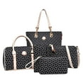 thumbnail image 1 of Bolsos de Hombro Baoblaze 6 Unids Set Cuero Negro, 1 of 5