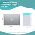 thumbnail image 3 of Clear Specimen Transfer Bags, 1.8 Mil Tamper-Evident Adhesive, 1000 Count, 6 x 10 in, 3 of 6