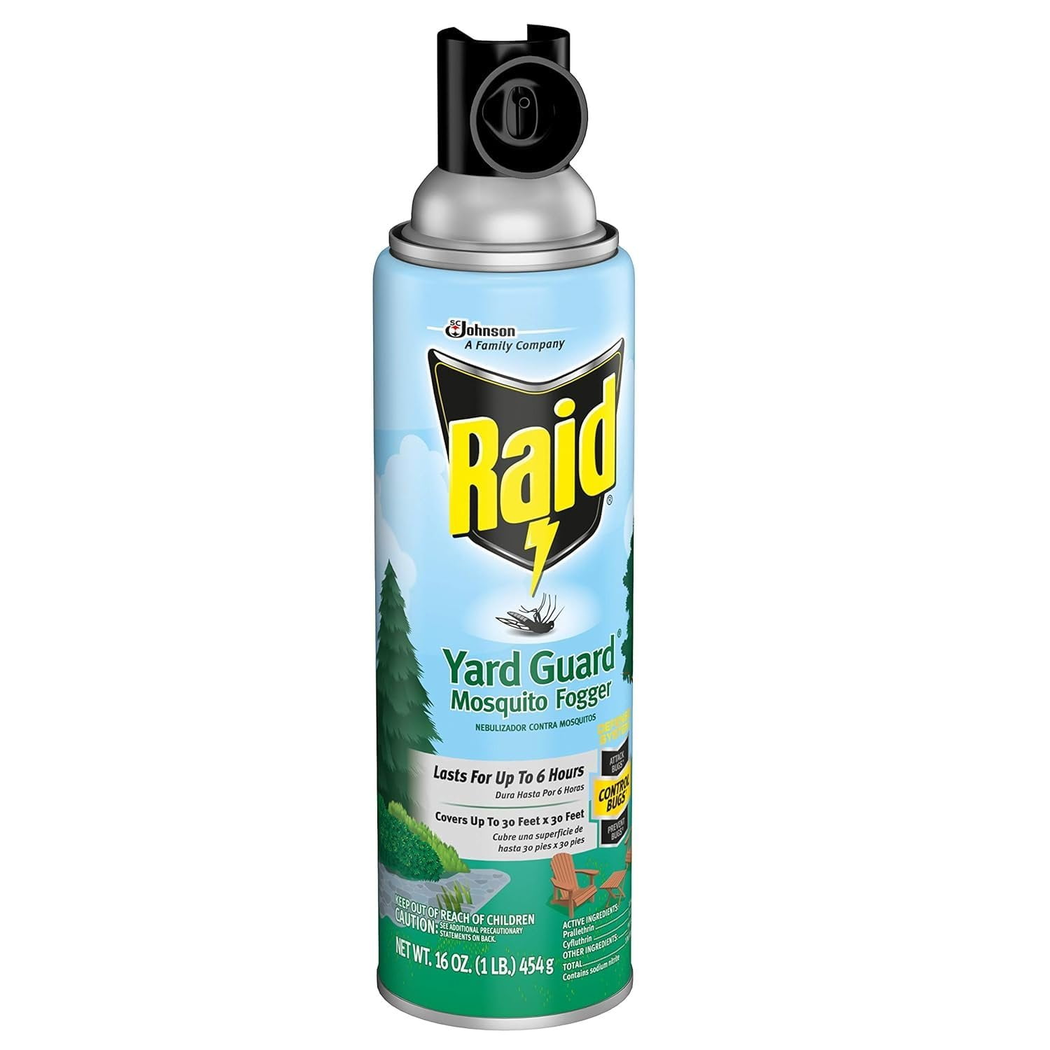 Raid Yard Guard Mosquito Fogger for Outdoor Yard Patio Deck and Garden Mosquito Control Aerosol Spray 16 Ounce (Pack of 10)