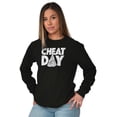 thumbnail image 4 of Cheat Day Pizza Fitness Food Craving Plus Size Long Sleeve Graphic Tee Shirt Brisco Brands 2X, 4 of 5