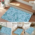 thumbnail image 5 of Light Blue Teal Entryway Rug 2'x3'&nbsp; Non Slip Front Door Mats, Retro Botanical Abstract Art Entrance Rugs Indoor Outdoor Carpet, Washable Floor Mats Small Area Rug for Bedroom Kitchen, 5 of 8