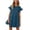 Blue, variant on Cotton Linen Sundresses for Women Ruffle Short Sleeve Layered Hem Mini Dress Casual Solid Color Crewneck Keyhole Back Dresses