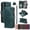 Green, variant on For Samsung Galaxy A16 4G/5G Wallet Case, 9 Card Slots RFID Blocking Crossbody Leather Cover, Zipper Pocket, Detachable Wrist & Shoulder Strap, Magnetic Shockproof Protective Phone Case for Women