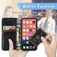 thumbnail image 6 of Decase Leather Wallet Case for iPhone 13 Pro Max PU Leather Embossed Case with Credit Card Slots Magnetic Closure Kickstand Flip Case for iPhone 13 Pro Max 6.7 inch, Black, 6 of 7