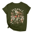 thumbnail image 3 of T-Shirt à Manches Courtes Imprimé Floral pour Femmes, Col Rond, Manches Longues Épaisses, T-Shirt Décontracté pour Femmes, 3 of 3