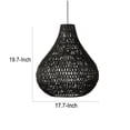 thumbnail image 5 of Boney 18 Inch Pendant Light, Woven Rope, Rounded Shape, Iron, Black, 5 of 5