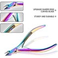 thumbnail image 3 of 4 Packs Cuticle Nipper Rainbow Pointed Blade Cuticles Trimmer Cutter Professional Premium Stainless Steel Nail Clippers Cuticle Scissors Remover Tool for Manicure & Pedicure, 3 of 5