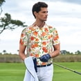 thumbnail image 3 of Yiaed Fruits Peach2Print Men's Short Sleeve Polo Shirt,Golf Polo for Men Three-Button Golf Shirt Athletic Casual Collared T-Shirt- Medium, 3 of 7