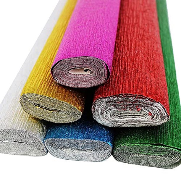 Just Artifacts 70g Premium Metallic Crepe Paper Rolls 8ft Length/20in