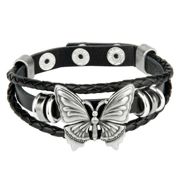 Pulsera de estilo punk mariposas brazalete gótico pulsera punk pulsera muñeca brazalete
