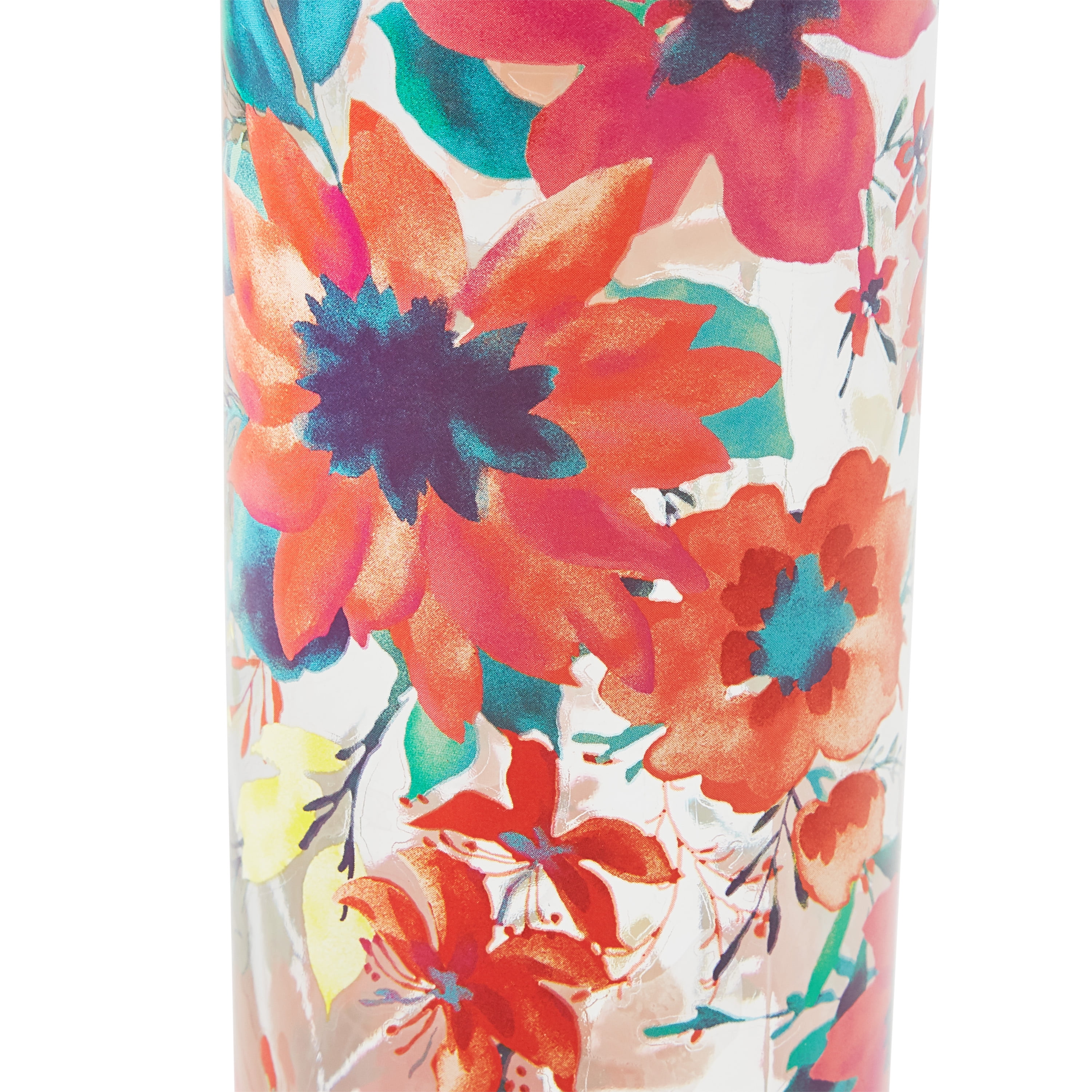The Pioneer Woman Fresh Floral Glass Decorative Hummingbird Feeder 20 oz, Orange