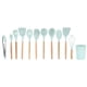 thumbnail image 1 of Utensilios de Cocina ANGGREK 12 Piezas Silicona Madera Color Verde Claro, 1 of 5