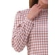 thumbnail image 5 of INSPIRE CHIC Blusa Casual de Cuello Alto con Mangas Abullonadas de Estilo Vintage en Houndstooth y Cuadros M Rosa, 5 of 5