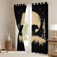 thumbnail image 3 of Manfei Boys Girls Safari Black Bear Black Out Curtains,Jungle Woodland Animal Curtains Pack of 2 (42x63 Each),Vintage Aesthetics Bedroom Curtains,Breathable Home Decor, 3 of 6
