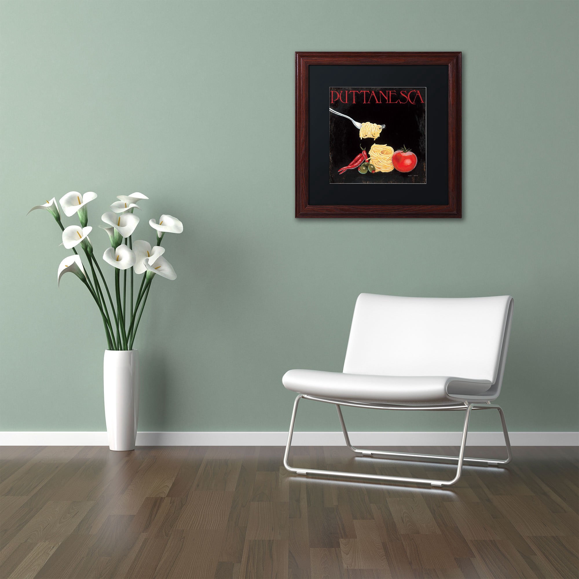 Trademark Fine Art "Italian Cuisine I" Canvas Art by Marco Fabiano Black Mat, Wood Frame