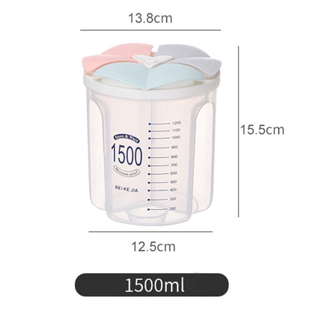 Naiovety Contenedor de cereales, plástico transparente, celdas divididas, arroz, comida seca, organizador de almacenamiento de cocina con marca de Almacenamiento y organización del hogar Naiovety HA023260-00