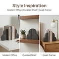 thumbnail image 4 of Unique Bargains Expandable Resin Bookends with Compartments Home 2 Pcs Polar Night Black, 4 of 5