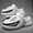 C0818-1 White Black, variant on Beach Shoes with Shark Mouth Design, Comfortable Soft-Soled Footwear for Men That Adds Height, Breathable Sandals for Outdoor Use in Summer