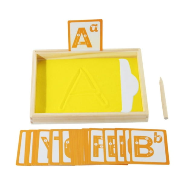 Bandeja de arena Montessori, juguetes de aprendizaje temprano, bandejas de arena de madera para niños, para entrenamiento, dibujo, hogar, niños y