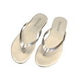 thumbnail image 2 of Qicasul Women' Flip Flops solid color Flat Flip Flop Sandals for Women Beach Rubber Shower Shoes Basic Thong Sandals Casual Summer Wear Silver US Size:7.5, 2 of 6
