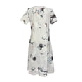 thumbnail image 4 of Robe de Plage Femme Décontractée à Manches Courtes Robes Taille Empire Robe sous le Genou Poches, 4 of 5