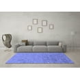 thumbnail image 3 of Ahgly Company Machine Washable Indoor Round Abstract Blue Modern Area Rugs, 4' Round, 3 of 4