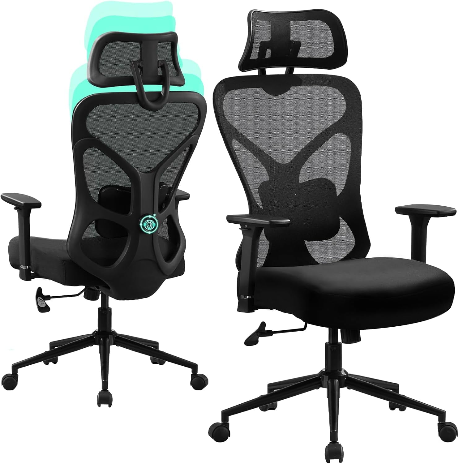 Hforesty Ergonomic Office Chair, Foldable with Footrest Hforesty Ergonomic Office Chair, Foldable with Footrest