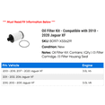 thumbnail image 2 of Oil Filter Kit - Compatible with 2010 - 2020 Jaguar XF 2011 2012 2013 2014 2015 2016 2017 2018 2019, 2 of 2