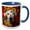 Blue/White, variant on 3drose, Dalmatian with Floral Background, 15oz Mug