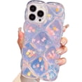 thumbnail image 2 of Compatible with iPhone 15 Pro Max Case 6.7",Cute Laser Gradual Bling Love Heart Glitter Clear+Translucent Card Soft Wave Frame Anti-Falling 3D Thick Shockproof Phone Cover(for 15 Pro Max 6.7"), 2 of 14