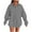 Gray, variant on lmcalzta Sweatshirts for Women Fleece Liend Oversized Lapel Collared Casual Pullover Fall Winter