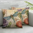 thumbnail image 3 of COMIO  Vintage Floral Throw Pillow Covers Dragonfly Butterfly Decorative Cushion Case for Home Sofa Couch Chair Bedroom, 3 of 5
