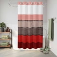 thumbnail image 6 of No Hook Shower Curtain with Built-in Rings - Farmhouse Rustic Wood Texture Washable Waterproof Fabric Bathroom Curtains for Hotel,Rentals, Stall 54 X 78 Inch , Red Brown, 6 of 9