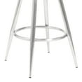 thumbnail image 5 of Armen Living Indoor Amador 26" Counter Height Barstool in Brushed Stainless Steel and Vintage Gray Faux Leather, 5 of 7
