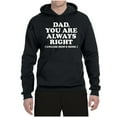 thumbnail image 2 of Wild Bobby,Dad You Are Always Right Unless Mom's Home, Funny Father's Day Father's Day Unisex Graphic Hoodie Sweatshirt, Black, Small, 2 of 3