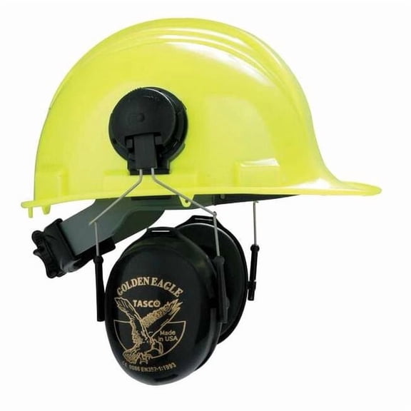 Golden Eagle Hard Hat Mounted Ear Muffs, 26 dB NRR, Passive, General Purpose, Black 100-02951