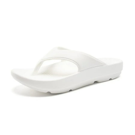 

Women s Flip-Flops - Soft and Comfortable Slippers with EVA Insole - White (8)