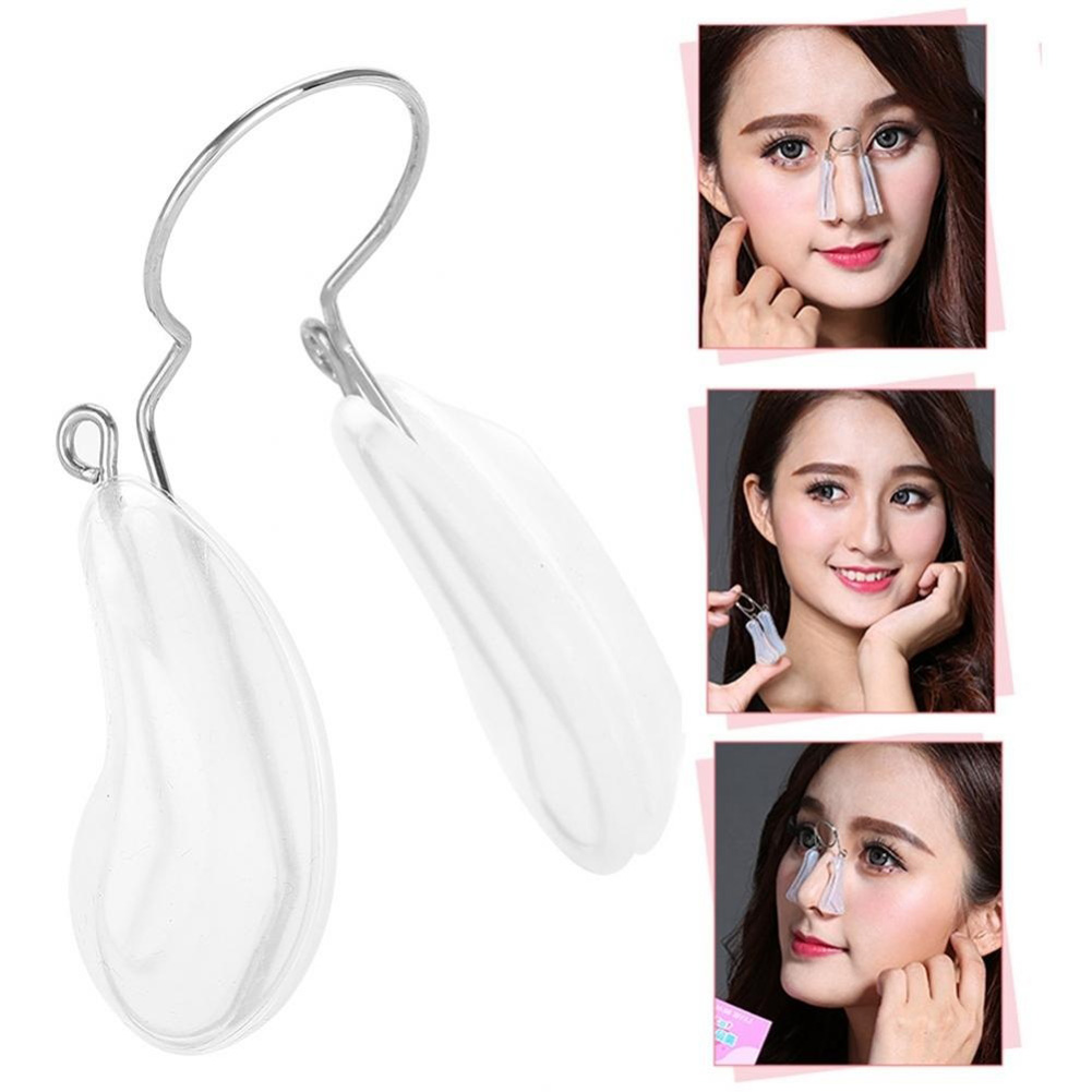 Cheers.us 2Pcs/Set Nose Shaper Lifter Clip Nose Beauty Slimmer Nose Up Lifting Tool Pain Free Safety Silicone Nose Magic Slimming Clips for Women