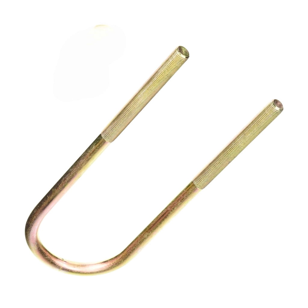 KarParts360 Threaded U-Bolt | Steel | Yellow Zinc | Round U-Bolt | Heat Hardened | Fine Thread | 9/16 Inches Thread Diameter