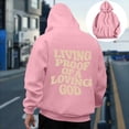 thumbnail image 6 of Kaprioy Hoodies for Women Letter Graphic Bible Verse Oversized Long Sleeve Jesus Faith Sweatshirts Pullover Fashion Clothing Pink, L, 6 of 7