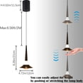 thumbnail image 4 of FSLiving 7W Adjustable Levitate Track Pendnat Light J-Type Retractable Lift Lamp with Minimalist Modern Aluminum&Acrylic Shade Indoor Island Light Morning Glory Lamp,Grey - Set of 3, 4 of 7