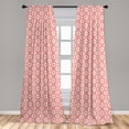 thumbnail image 5 of Ambesonne Coral Curtains, Vintage Art Deco Pattern, Pair of 28"x63", Coral Pale Coral White, 5 of 5