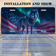 thumbnail image 3 of 1 Pcs 2D Flat License Plate Covers & Frames, A Wolf For Decorative Front, Waterproof For Decoration Aluminum License Plate Covers & Frames Cover For Men Women, 12" X 6", 3 of 7