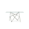 thumbnail image 3 of Pemberly Row Modern Stainless Steel & Glass Console Table in Silver/Clear, 3 of 4