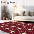 thumbnail image 2 of ODIKA 2'x3' Machine Washable Non-Slip Area Rug, Reindeer Constellation Floor High Traffic Rug with Pad, Red, 615408, 2 of 8