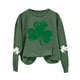 thumbnail image 1 of Gibobby Divertidas Sudaderas Sudadera con estampado de amor de cuatro del día para mujer Top informal de manga larga verde con cuello redondo (Verde, L), 1 of 4