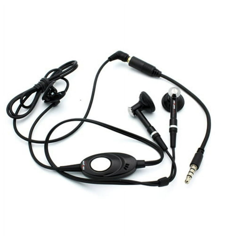 Verizon Headset Hands free Earphones Dual Earbuds Headphones Microphone with 2.5mm to 3.5mm Adapter Black X5V for Samsung Galaxy Tab E NOOK 9.6