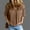 Khaki, variant on Sakmal Ladies Tops Gray Elbow-Length Solid V-Neck Crochet Blouses Womens Shirts