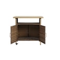 thumbnail image 4 of CQSXDA Outdoor Wicker Bar Cart with Wheels in Natural Brown, Rolling Rattan Beverage Serving Table for Porch and Poolside Parties，Beige, 4 of 7